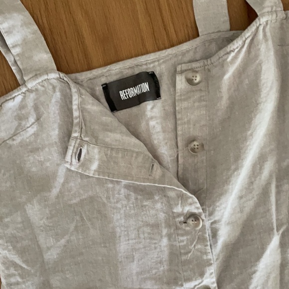 Natural Linen Reformation Mini Dress - Picture 1 of 3